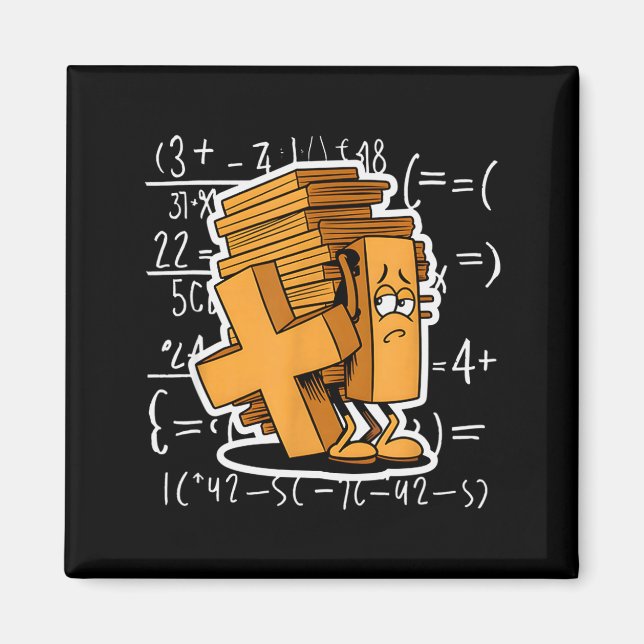 Aimant Math Overload Funny Equation Cartoon  (Devant)