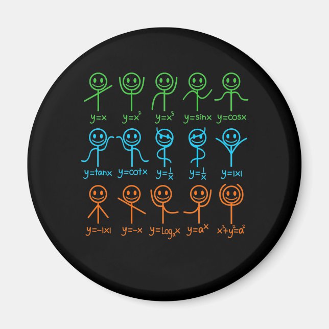 Aimant Math Teacher Dance Equation mathématique (Devant)