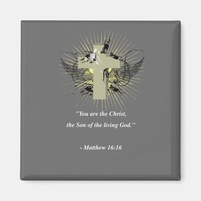 Aimant MATTHEW 16:16 Verse de la Bible (Devant)