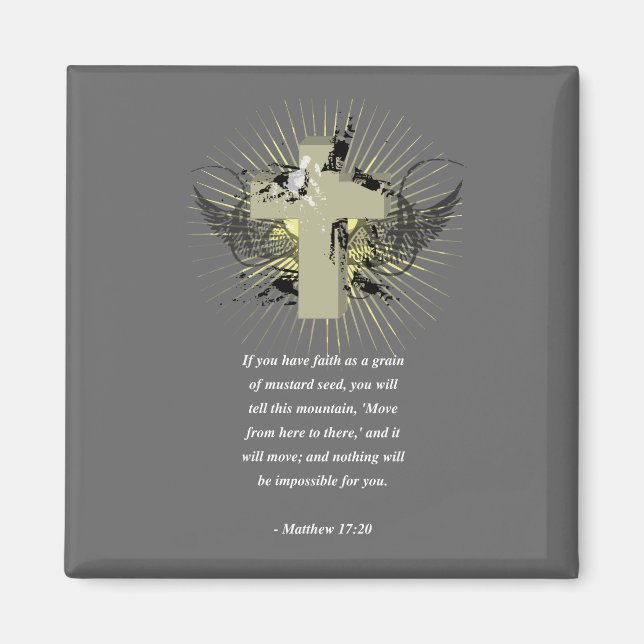 Aimant MATTHEW 17:20 Verse de la Bible (Devant)