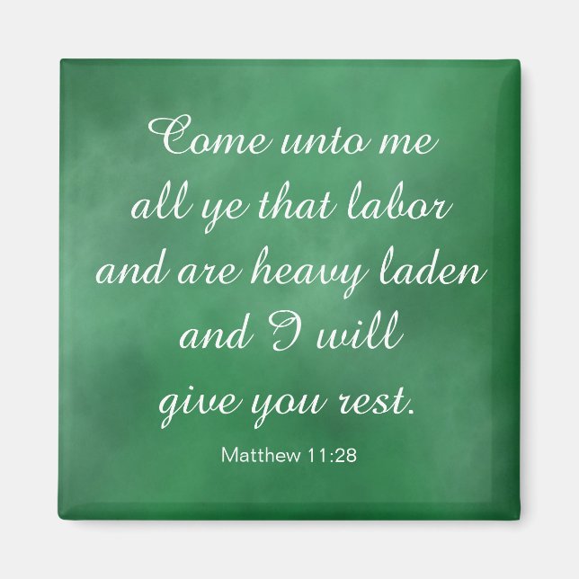 Aimant Matthieu 11:28 Verset biblique pour le confort et  (Devant)