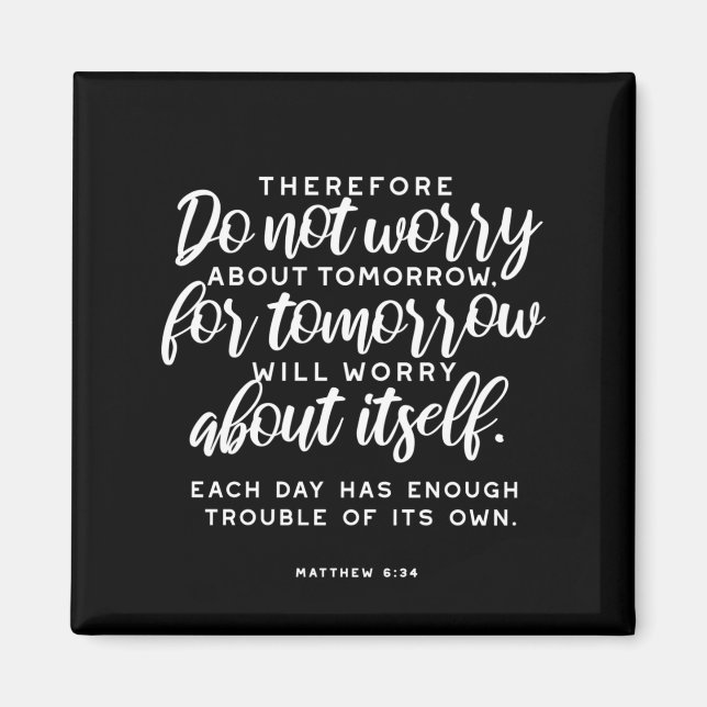 Aimant Matthieu 6:34 Verse de la Bible (Devant)