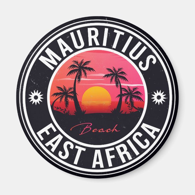 Aimant Maurice Afrique de l'Est Rétro Sunset Souvenirs 60 (Devant)