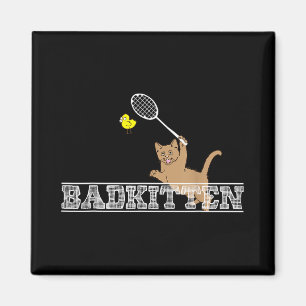 Aimant Mauvais Chat Drôle Badminton Amateurs de Chats Jeu