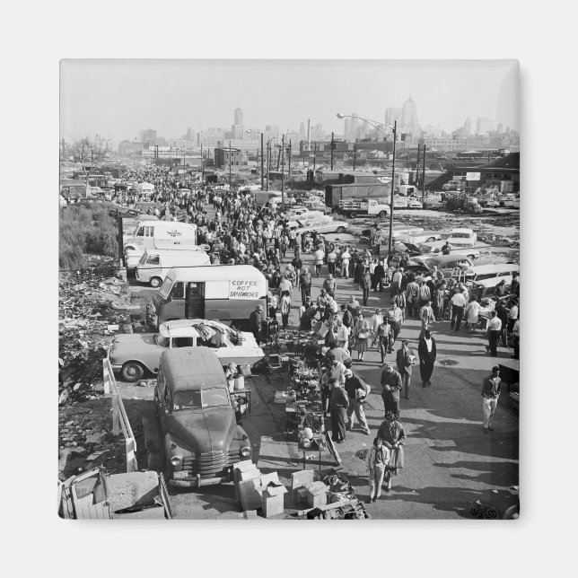 Aimant Maxwell Street Chicago Circa 1950's Flea Market T (Devant)