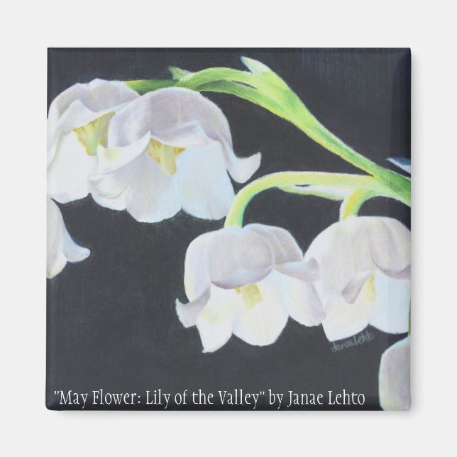 Aimant May Flower : Lily de la vallée (Devant)