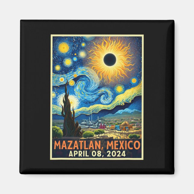 Aimant Mazatlan Mexique Total Solar Eclipse 2024 Starry N (Devant)