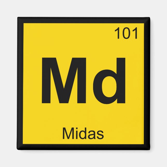 Aimant Md - Symbole de table périodique de chimie grecque (Devant)