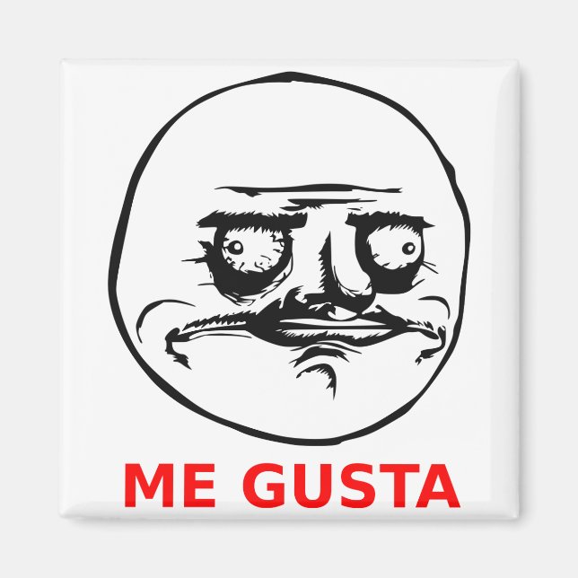 Aimant Me Gusta Face avec texte (Devant)
