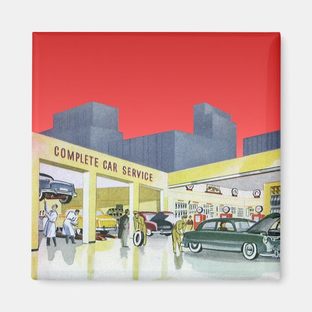 Aimant Mécanique Automatique vintage Service de Garage (Devant)