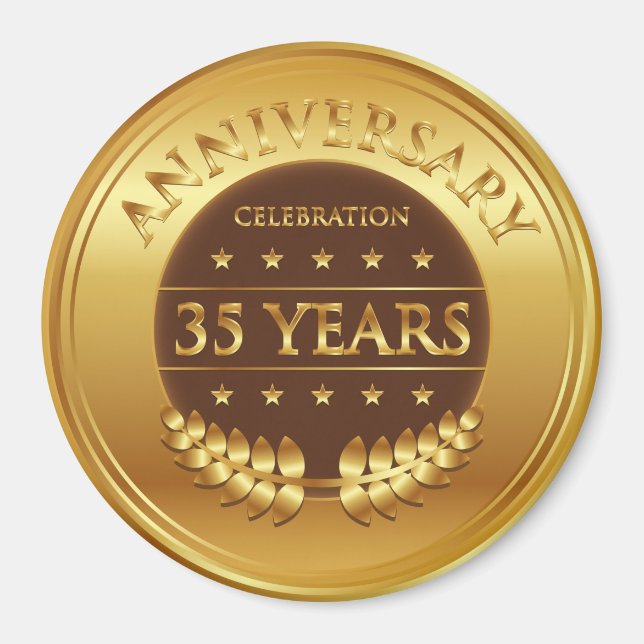 Aimant Médaille d'or de 35 ans (Devant)