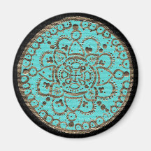 Médaille d'or et de turquoise