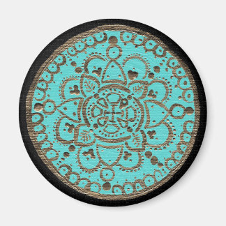 Aimant Médaille d'or et de turquoise