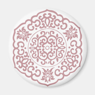 Aimant Médaillon chinois rose