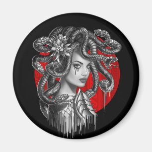 Aimant MEDUSA - Snake Head Girl from Greek Myth Tattoo
