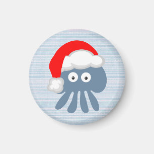 Aimant Méduses mignonnes de Père Noël de bande dessin