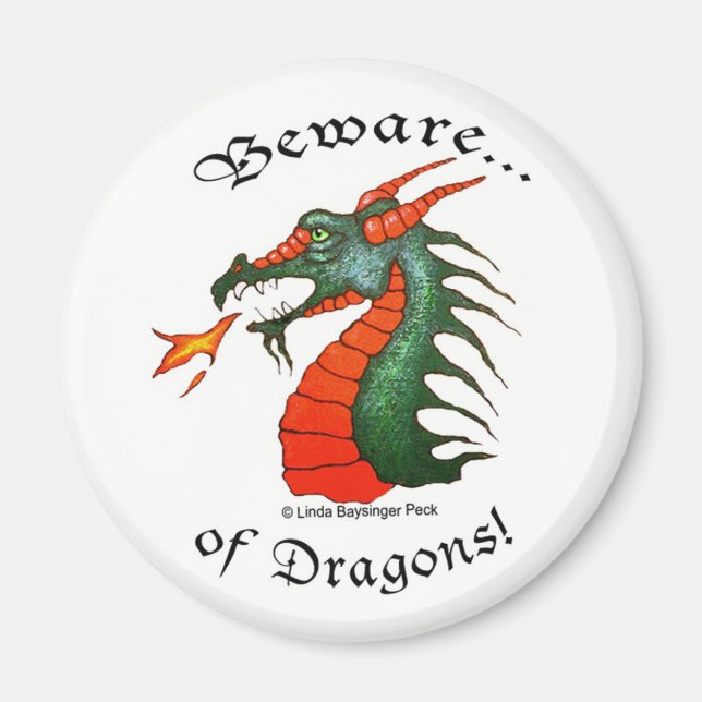 Aimant Méfiez-vous des dragons (Devant)