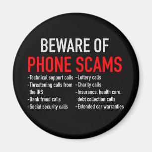 Aimant Méfiez-vous des escroqueries par téléphone - Liste