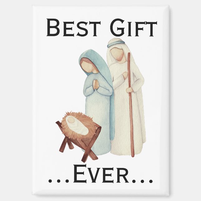 Aimant Meilleur Cadeau Noël Figurines de la Nativité (Recto)