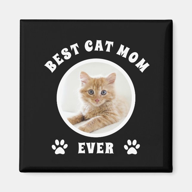 Aimant Meilleur Chat Maman Toujours Personnalisé Photo Pe (Devant)