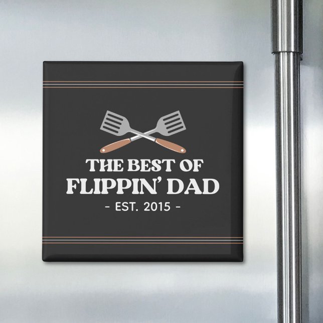 Aimant Meilleur Flippin Papa Spatula Funny Retro (In situ)