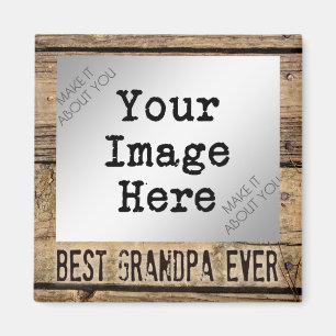 Aimant Meilleur grand-père jamais en photo rustique à cad