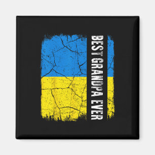 Aimant Meilleur grand-père ukrainien avec drapeau ukraini