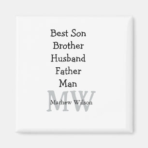 Aimant Meilleur homme fils mari papa cite ajouter un nom