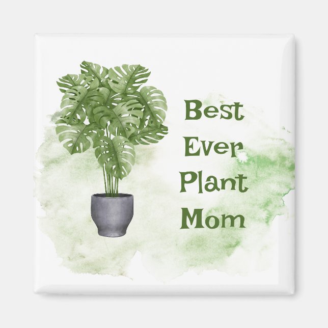 Aimant Meilleur Jour Plante Maman Citer Houseplant Monste (Devant)