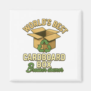 Aimant Meilleur Monde Boîtier de carton Downer Funny Eco