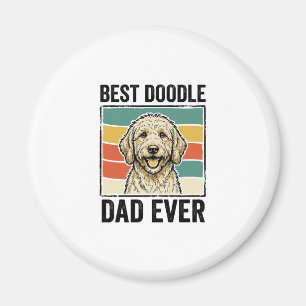 Aimant Meilleur Papa Doodle Vintage Design de T-shirt pou
