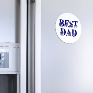 Aimant Meilleur papa, Drapeau bleu Texte
