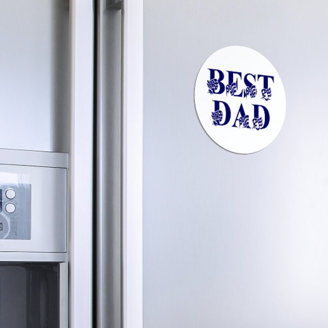 Aimant Meilleur papa, Drapeau bleu Texte (Créateur téléchargé)
