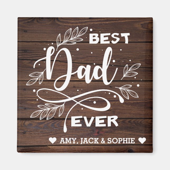 Aimant Meilleur Papa Jamais Custom Modern Script Magnat (Devant)