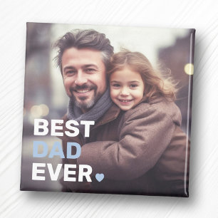 Aimant Meilleur papa jamais photo coeur fête des pères