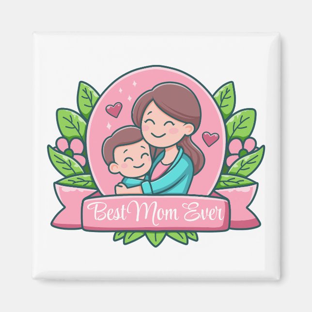 Aimant Meilleure Maman de tous les temps, Maman et Enfant (Devant)