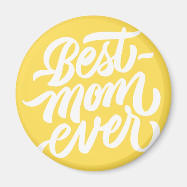 Aimant Meilleure maman jamais manuscrite Typographie de s (Devant)