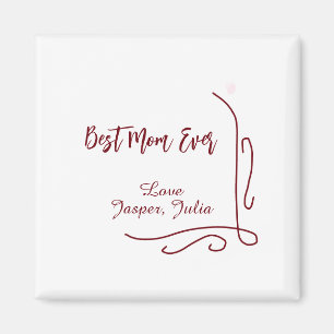 Aimant Meilleure maman jamais rouge amour espagnol bordur