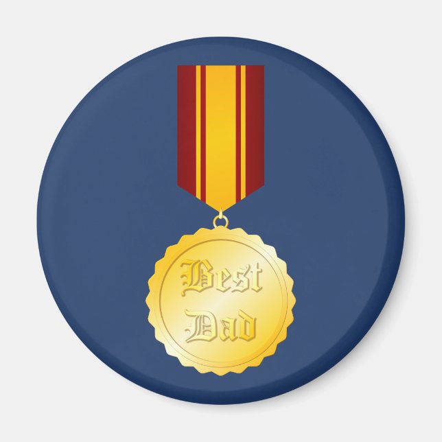 Aimant Meilleure médaille papa Broch Fête du Père (Devant)