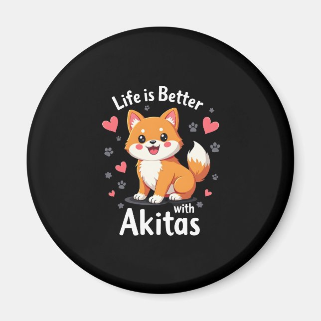 Aimant Meilleure vie avec Akita Débardeur (Devant)
