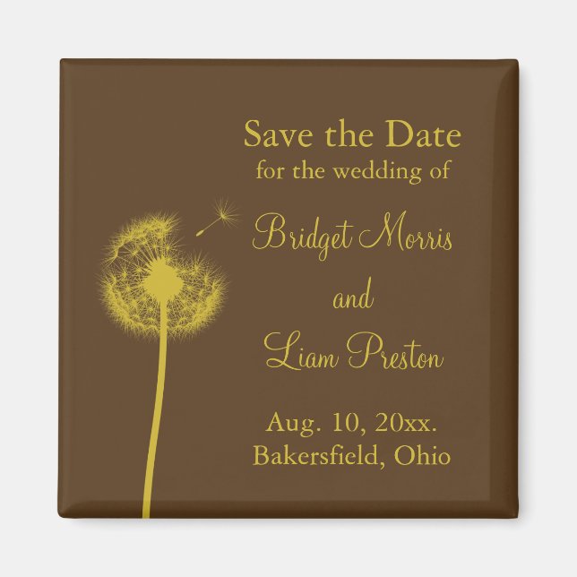 Aimant Meilleurs Voeux Jaunes ! Save the date (Devant)