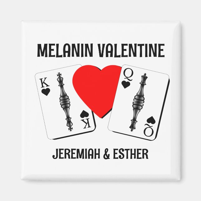 Aimant Melanin Valentine BLACK QUEEN KING (Devant)