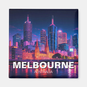 Aimant Melbourne Australie Skyline Nuit