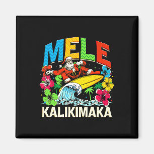 Aimant Mele Kalikimaka Noël Noël Noël Père Noël été Hawai
