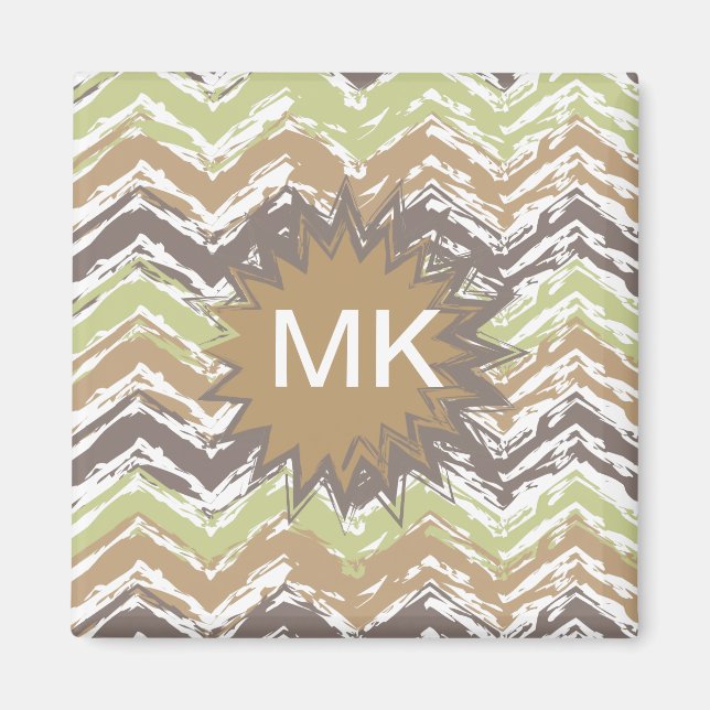 Aimant Melon Brandy Scribble ZigZag Motif (Devant)