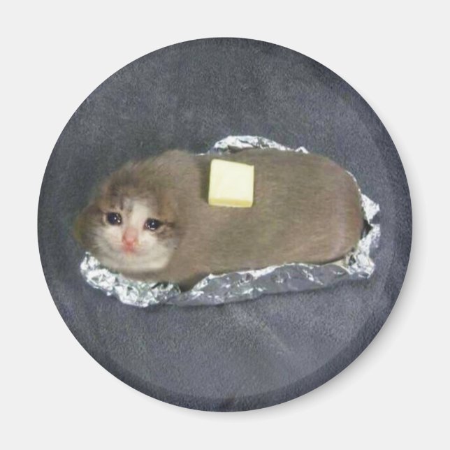 Aimant Mème de chat au beurre magnétique (Devant)