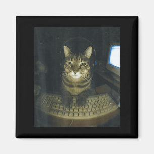 Aimant Mème de chat stud amateurs de chat gamers sérieuse