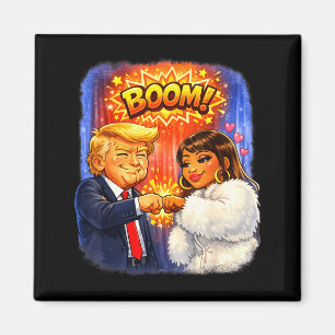 Aimant Mème drôle trump & nicki high five pour s'amuser