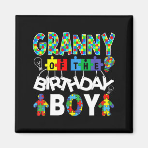 Aimant Mémé du garçon d'anniversaire puzzle de sensibilis