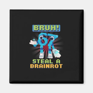 Aimant Mème Pixel Drôle Bruh 67 Voler Une Brainrot 